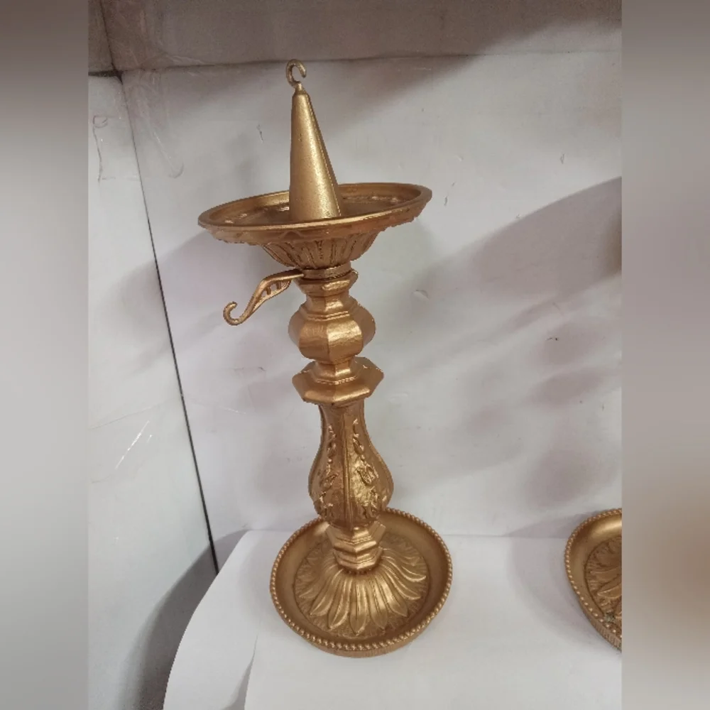 2-Pair Villy Vintage Candle Holders W/Snuffles Metal